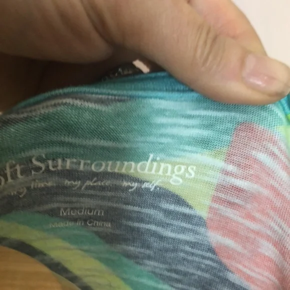 Soft Surrounding Leilani Floral Print Summer Dress in Aqua Tropical Multi Size M - Picture 3 of 3